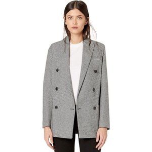 All Saints Astrid Check Puppytooth Blazer White Grey Black Size US 0